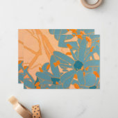 Contemporary Leaf Design Peach Notitiekaartje (Voorkant / Achterkant in situ)