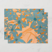 Contemporary Leaf Design Peach Notitiekaartje (Voorkant / Achterkant)