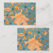 Contemporary Leaf Design Peach Notitiekaartje (Voorkant / Achterkant)