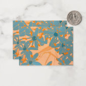 Contemporary Leaf Design Peach Notitiekaartje (Voorkant / Achterkant in situ)