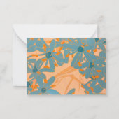 Contemporary Leaf Design Peach Notitiekaartje (Achterkant)