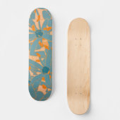 Contemporary Leaf Design Peach Persoonlijk Skateboard (Voorkant)