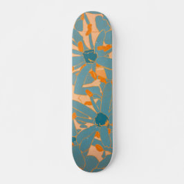 Contemporary Leaf Design Peach Persoonlijk Skateboard