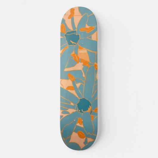 Contemporary Leaf Design Peach Persoonlijk Skateboard (Voorkant)