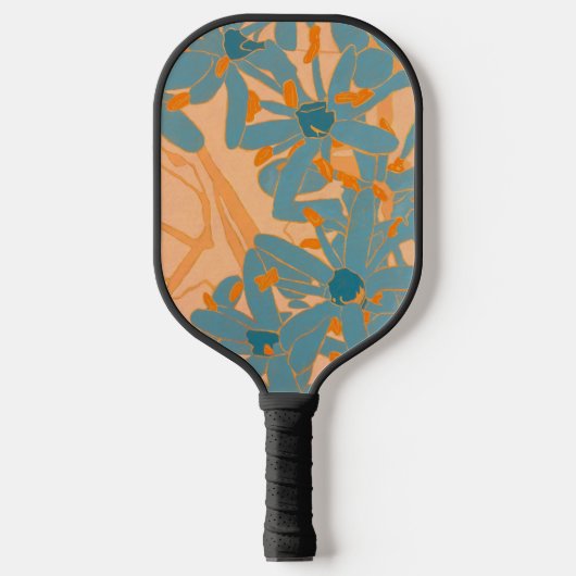 Contemporary Leaf Design Peach Pickleball Paddle (Voorkant)