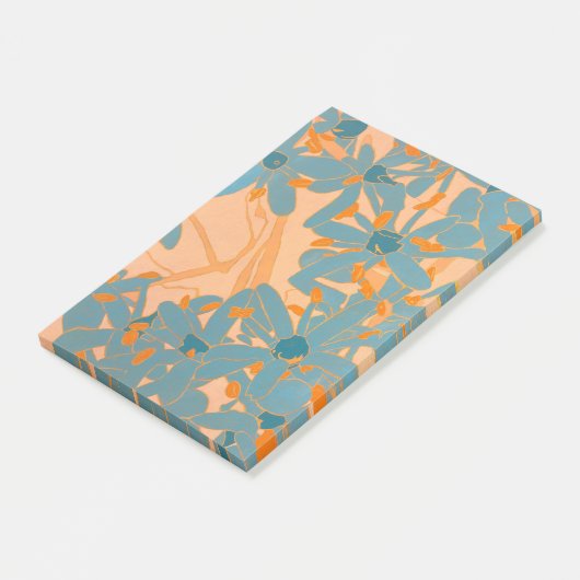 Contemporary Leaf Design Peach Post-it® Notes (Schuin)