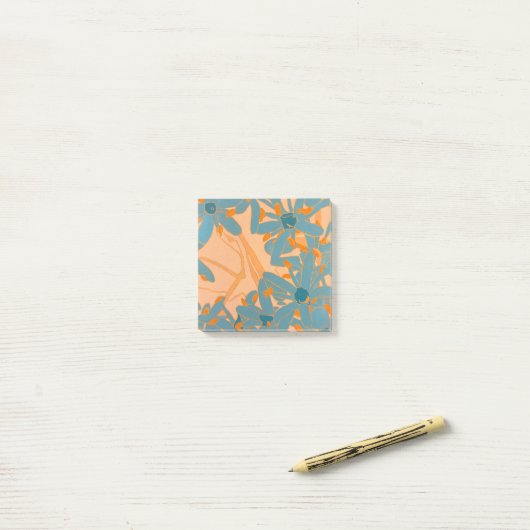Contemporary Leaf Design Peach Post-it® Notes (Op bureau)
