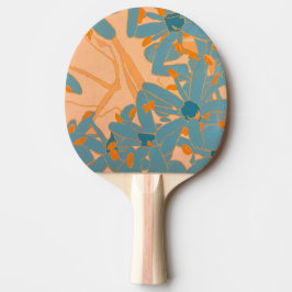 Contemporary Leaf Design Peach Tafeltennisbatje