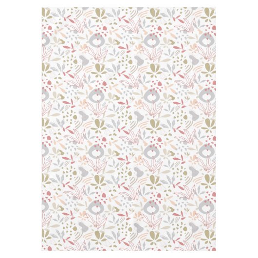 Contemporary Leaves Grey, Brown, Rust Tafelkleed (Voorkant)