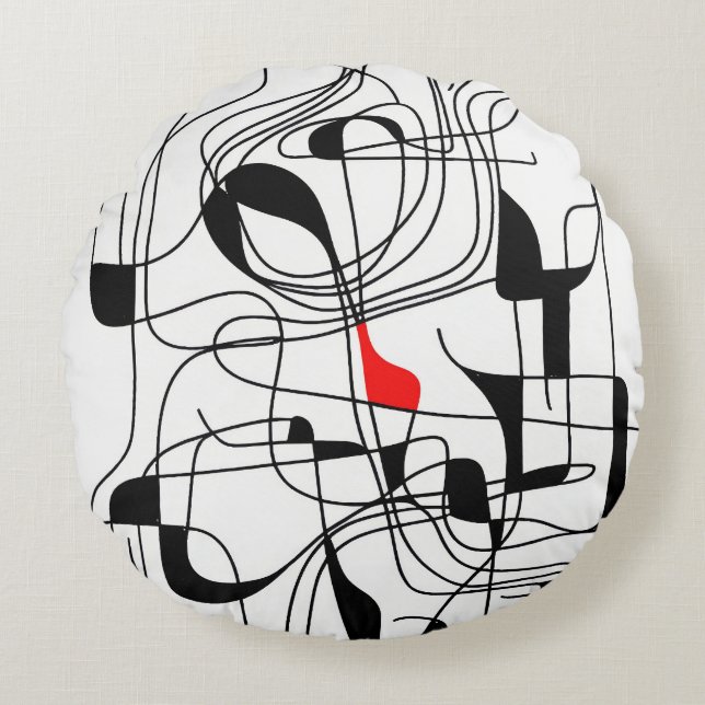 Contemporary Linear Design Rond Kussen (Voorkant)