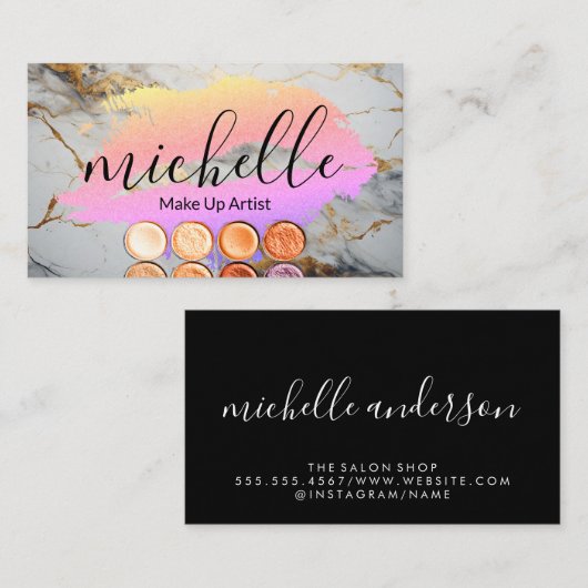 Contemporary Makeup Artist Palette Visitekaartje (Voorkant / Achterkant)