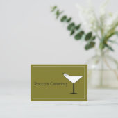Contemporary Martini Glass Bartender Business Card Visitekaartje (Staand voorkant)