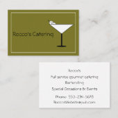 Contemporary Martini Glass Bartender Business Card Visitekaartje (Voorkant / Achterkant)