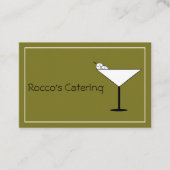 Contemporary Martini Glass Bartender Business Card Visitekaartje (Voorkant)