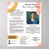 Contemporary Meet the Teacher Hand Out Poster (Voorkant)