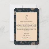 Contemporary Modern Black Floral Thank You Card Bedankkaart (Achterkant)