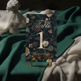 Contemporary Modern Black Floral Wedding Kaart