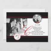 Contemporary Monogrammed Wedding Announding Aankondiging (Voorkant)