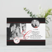 Contemporary Monogrammed Wedding Announding Aankondiging (Staand voorkant)