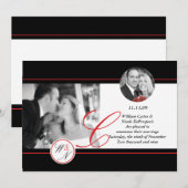 Contemporary Monogrammed Wedding Announding Aankondiging (Voorkant / Achterkant)