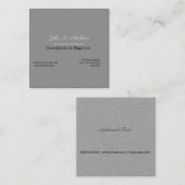 Contemporary Neutral Grey Minimalist Professional Vierkante Visitekaartje (Voorkant / Achterkant)