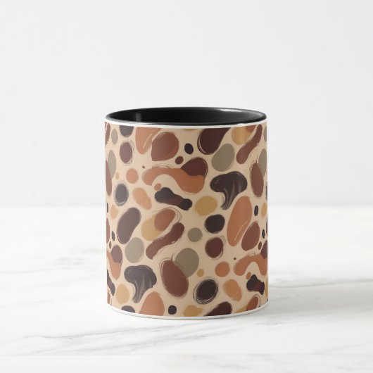 Contemporary Organic Pattern Mug – Earthy Tones Mok (Midden)