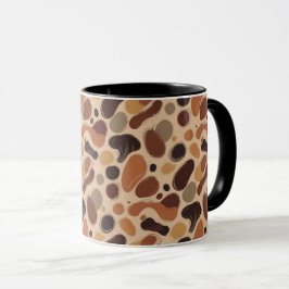 Contemporary Organic Pattern Mug – Earthy Tones Mok