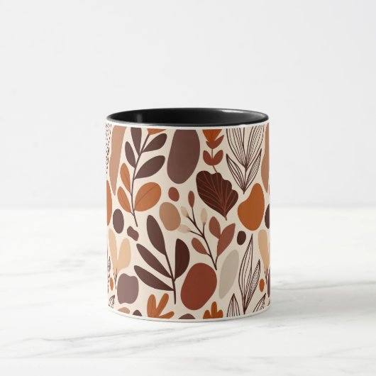 Contemporary Organic Pattern Mug – Earthy Tones Mok (Midden)