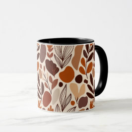Contemporary Organic Pattern Mug – Earthy Tones Mok