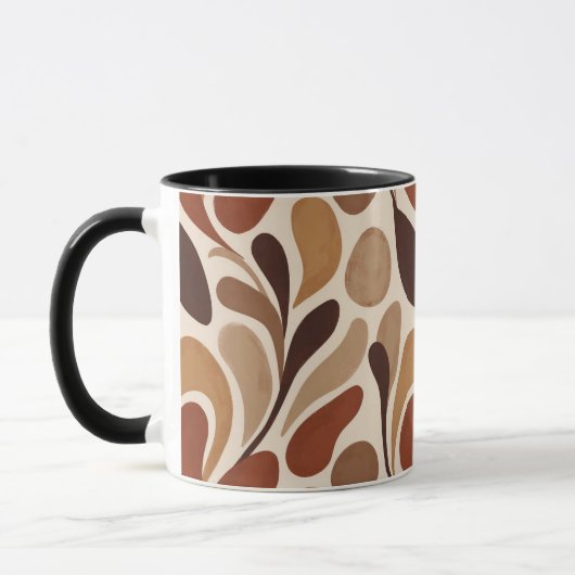 Contemporary Organic Pattern Mug – Earthy Tones Mok (Links)