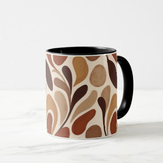 Contemporary Organic Pattern Mug – Earthy Tones Mok