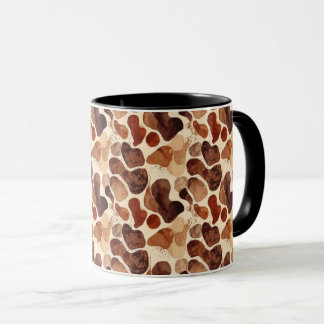 Contemporary Organic Pattern Mug – Earthy Tones Mok