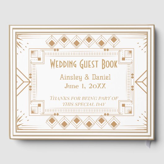 Contemporary Personalized Wedding Guest Book Gastenboek (Achterkant)
