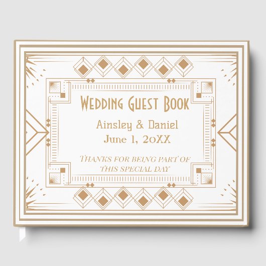 Contemporary Personalized Wedding Guest Book Gastenboek (Voorkant)