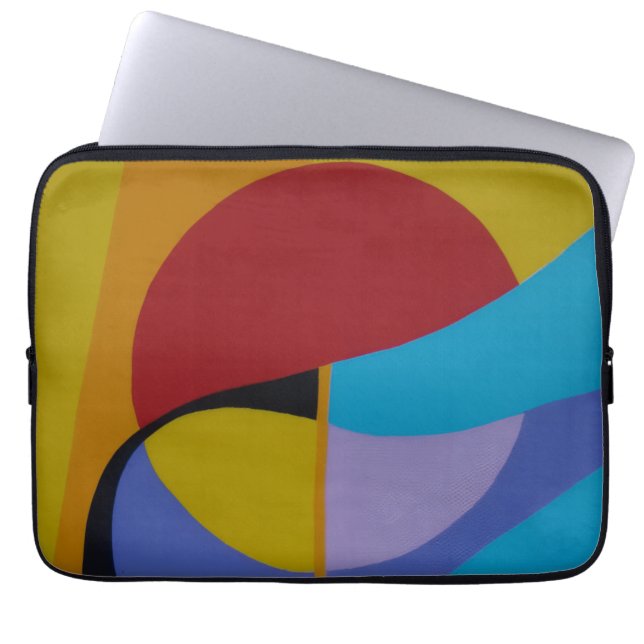 Contemporary Retro Maze Art Laptop Sleeve (Voorkant)