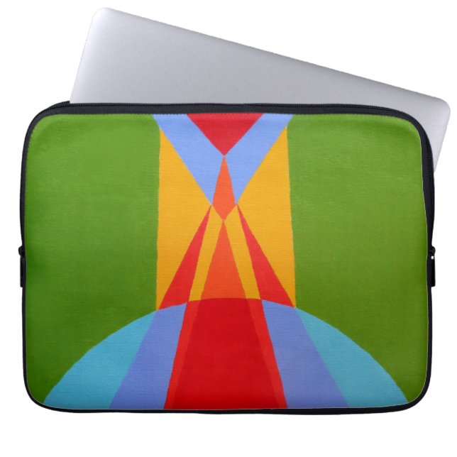 Contemporary Rocket Ship Design Laptop Sleeve (Voorkant)