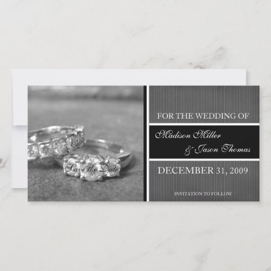 Contemporary Save the Date-aankondiging Date (Voorkant)