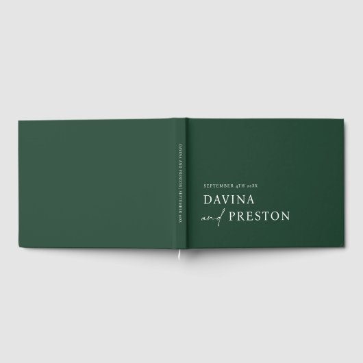 Contemporary Script Modern Simple Minimalist GREEN Gastenboek (Volledig)