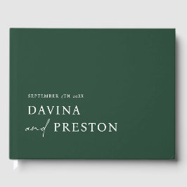 Contemporary Script Modern Simple Minimalist GREEN Gastenboek