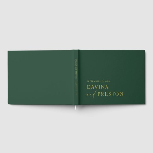 Contemporary Script Modern Simple Minimalist GREEN Gastenboek (Volledig)