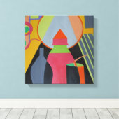 Contemporary Sculpted Pink Stillness Art Print (Insitu (Houten vloer))