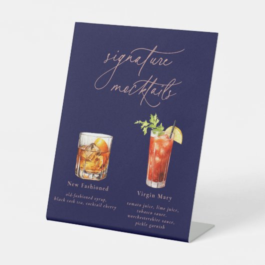 Contemporary Signature Mocktails Reclamebord Met Voetstuk (Voorkant)