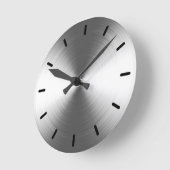 Contemporary Silver Radiant Pattern Ronde Klok (Hoek)