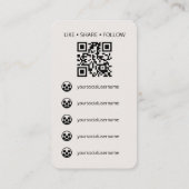 Contemporary Social Media Logo QR Code Off-White Visitekaartje (Achterkant)