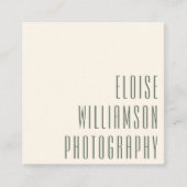 Contemporary Trendy Chic Bold Dark Green Modern Vierkante Visitekaartje (Voorkant)