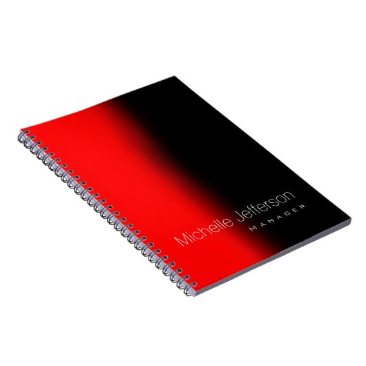 Contemporary Trendy Style Red Black Business Notitieboek (Rechterzijde)