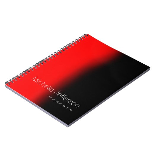 Contemporary Trendy Style Red Black Business Notitieboek (Linkerzijde)