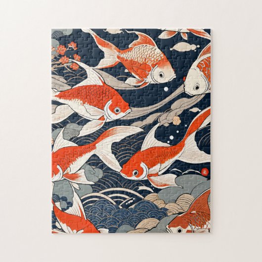 Contemporary ukiyoe, goldfish legpuzzel (Verticaal)