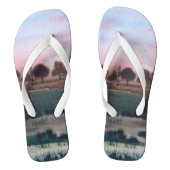 contemporeus abstract zonneontwerp kleurrijk teenslippers (Voetbed)