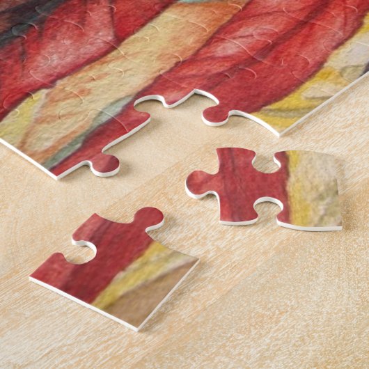 contemporeuze kleurige herfstbladkleuren absorbere legpuzzel (Zijkant)